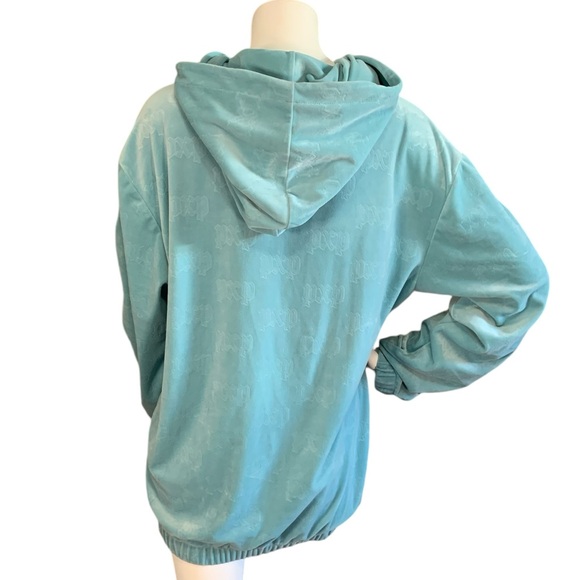 Project X Paris hoodie, light blue/teal velour.  Perfect item. Oversized small. - Picture 4 of 7